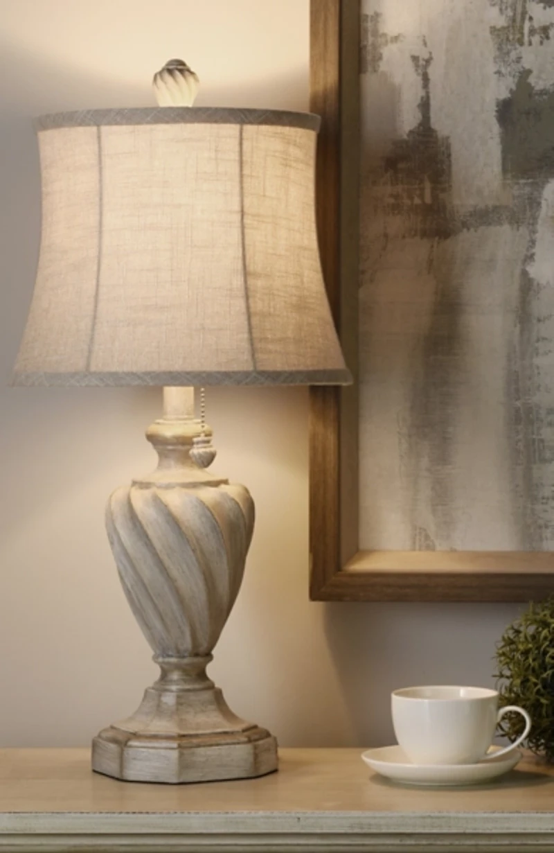 Cream and Off-White Table Lamp