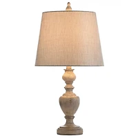 Distressed Gray and Cream Table Lamp