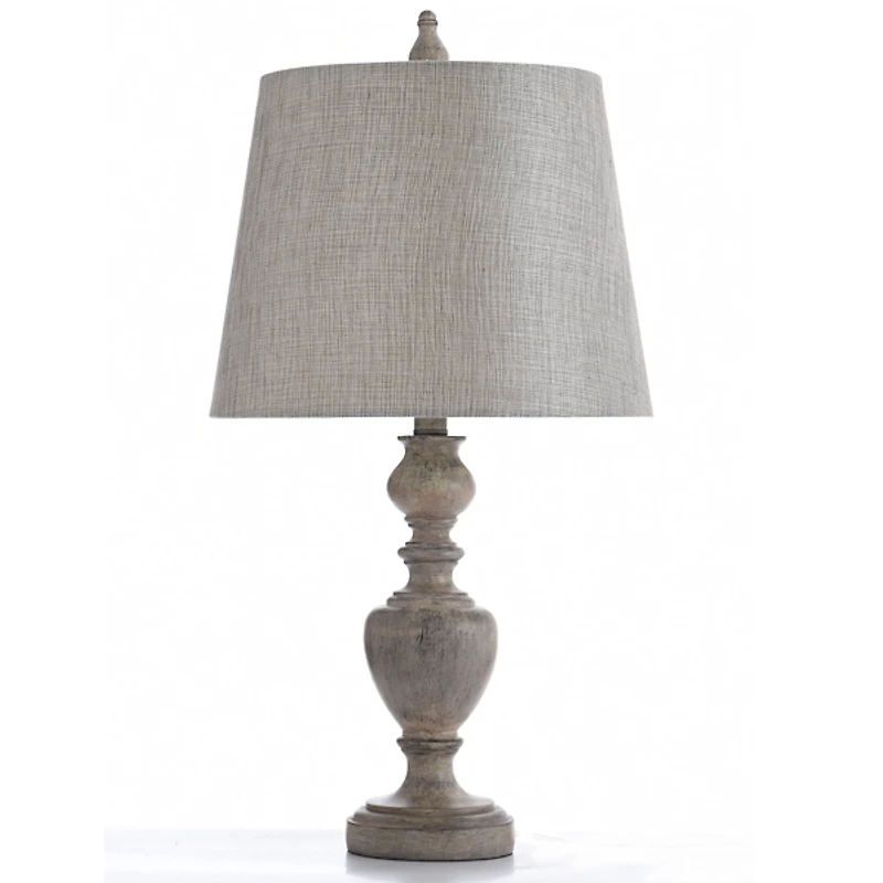 Distressed Gray and Cream Table Lamp