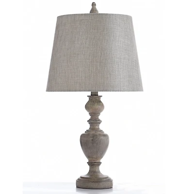 Distressed Gray and Cream Table Lamp