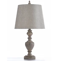 Distressed Gray and Cream Table Lamp