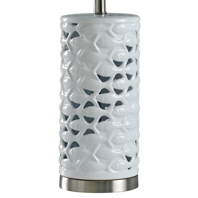 White School of Fish Open Work Table Lamp