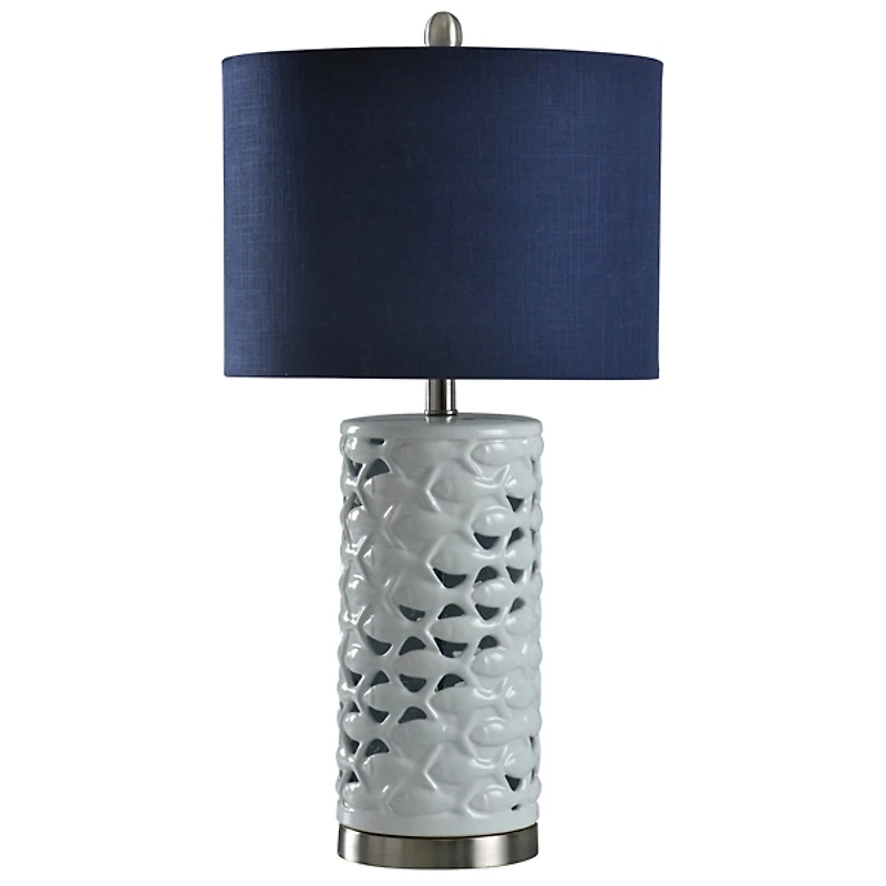 White School of Fish Open Work Table Lamp