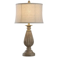 Distressed Brown Spindle Table Lamp