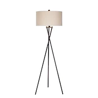 Rust Black Metal Tripod Floor Lamp