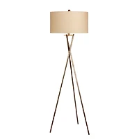 Rusted Silver Metal Tripod Floor Lamp
