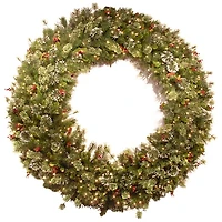 Pre-Lit Wintery Pine Christmas Wreath