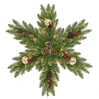 Pre-Lit Snow Sprinkled Christmas Snowflake Wreath