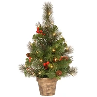 Pre-Lit Spruce Christmas Tree in Bronze Pot