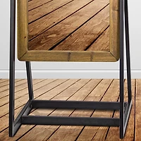 Full Length Wood and Metal Wall Mirror with Stand