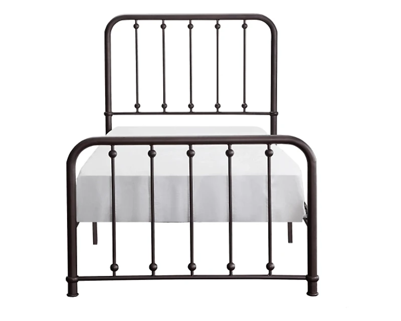 Metal Slat Bronze Twin Platform Bed