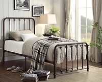 Metal Slat Bronze Twin Platform Bed