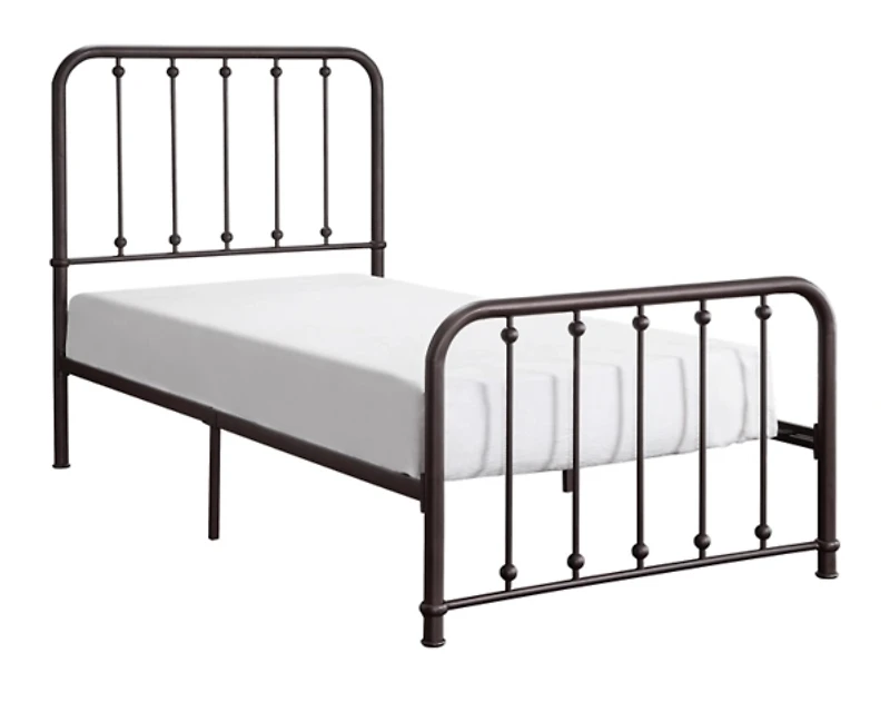 Metal Slat Bronze Twin Platform Bed