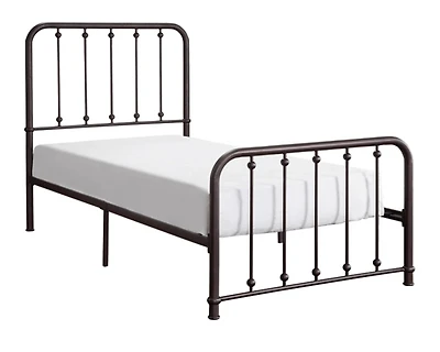 Metal Slat Bronze Twin Platform Bed