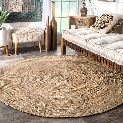 Natural Reno Woven Round Area Rug, 4 ft.