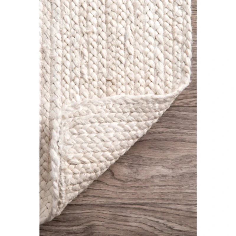 White Reno Woven Area Rug, 3x5