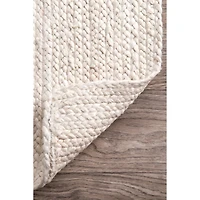 White Reno Woven Area Rug, 3x5