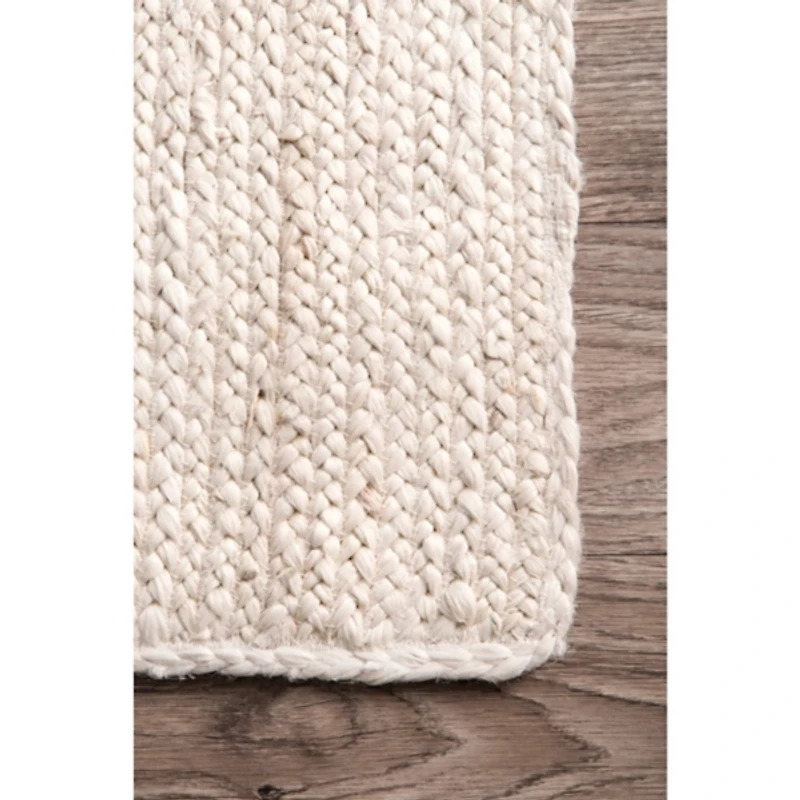 White Reno Woven Area Rug, 3x5