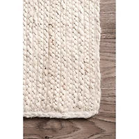 White Reno Woven Area Rug, 3x5