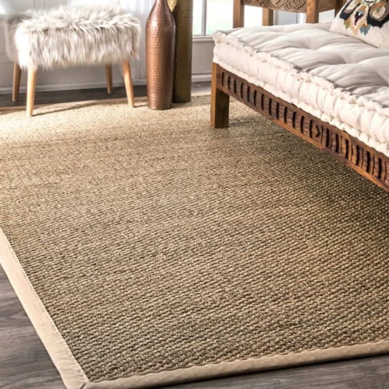 Natural Seagrass Percey Area Rug, 5x8