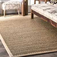 Natural Seagrass Percey Area Rug, 5x8