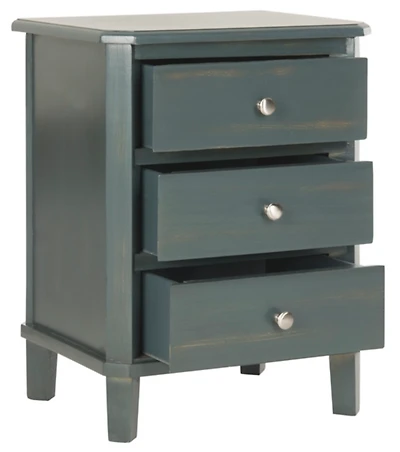 Teal James 3-Drawer Accent Table