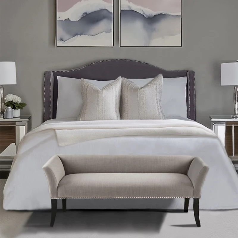 Silver Gray Melinda Accent Bench