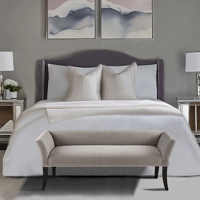 Silver Gray Melinda Accent Bench