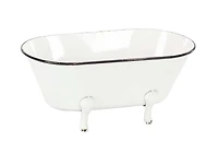 White Enamel Metal Tub Planter