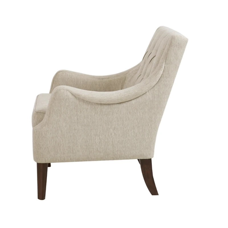 Elle Tufted Beige Accent Chair