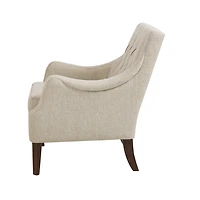 Elle Tufted Beige Accent Chair