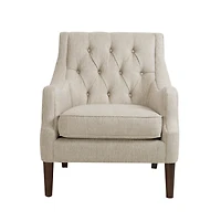 Elle Tufted Beige Accent Chair