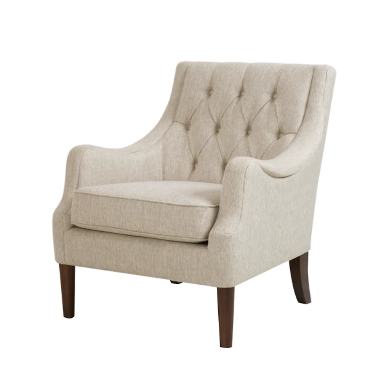 Elle Tufted Beige Accent Chair