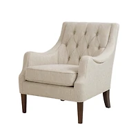 Elle Tufted Beige Accent Chair