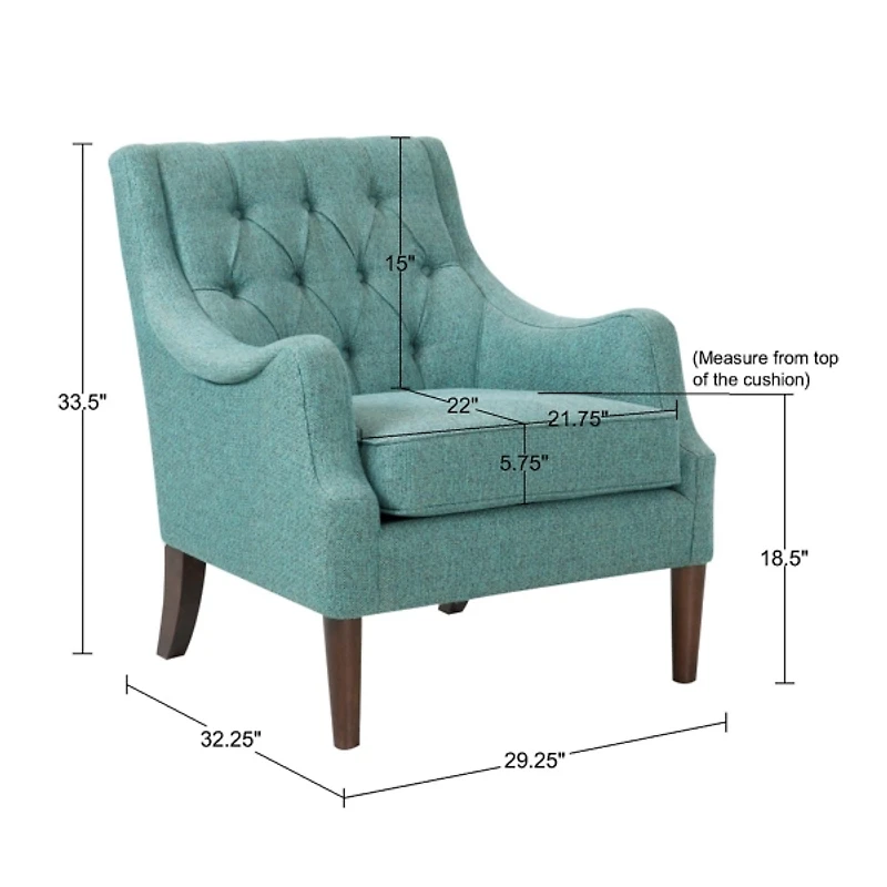 Elle Tufted Teal Accent Chair