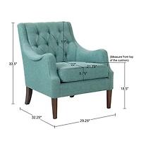 Elle Tufted Teal Accent Chair