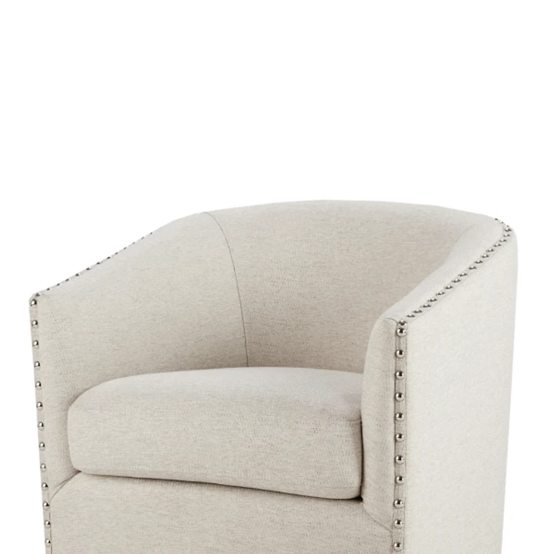 Metro Club Natural Swivel Chair with Nailhead Trim