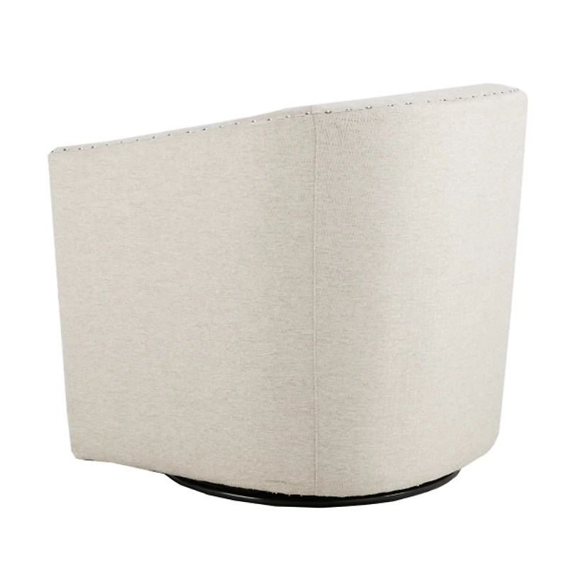 Metro Club Natural Swivel Chair with Nailhead Trim
