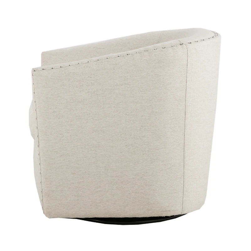 Metro Club Natural Swivel Chair with Nailhead Trim