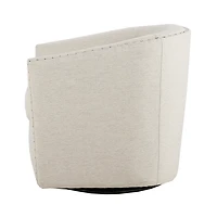 Metro Club Natural Swivel Chair with Nailhead Trim