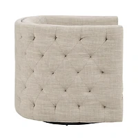 Wilson Tufted Taupe Swivel Accent Chair