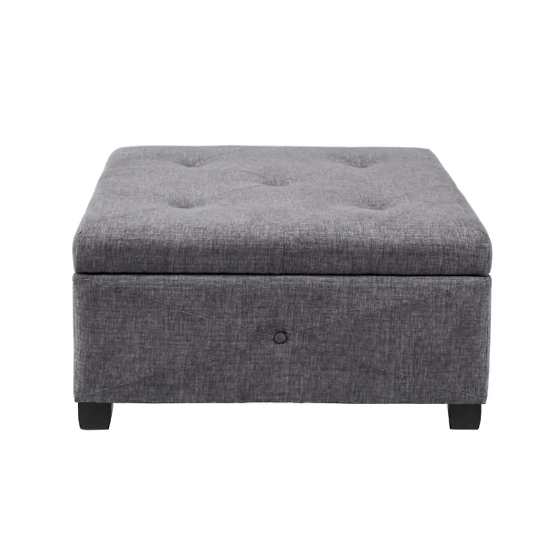Lila Tufted Charcoal Storage Ottoman