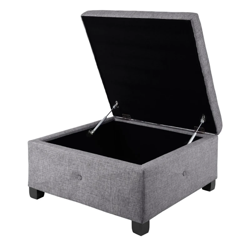 Lila Tufted Charcoal Storage Ottoman
