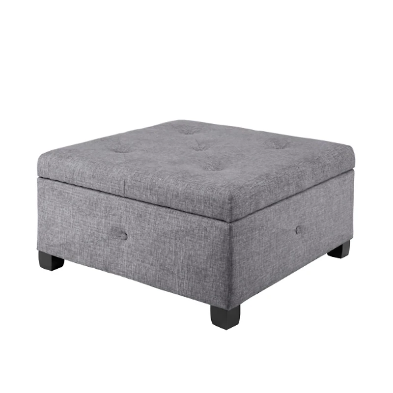 Lila Tufted Charcoal Storage Ottoman