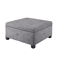 Lila Tufted Charcoal Storage Ottoman