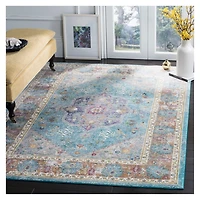 Blue Creme Arkin Transitional Area Rug