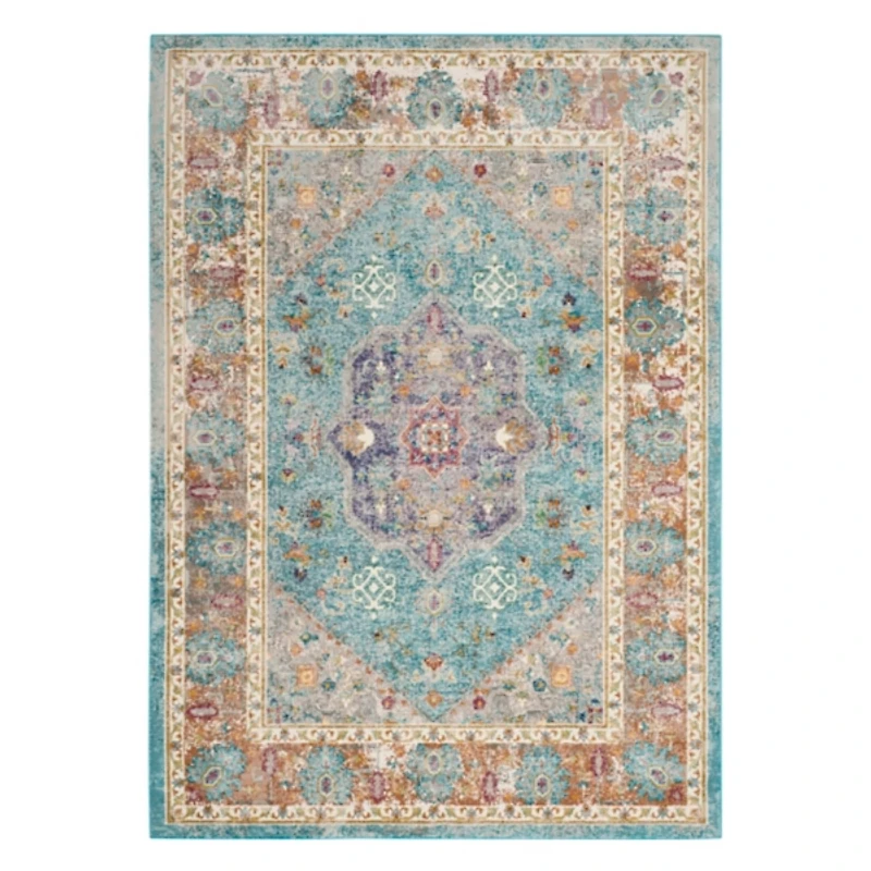 Blue Creme Arkin Transitional Area Rug