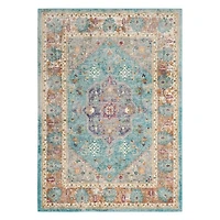 Blue Creme Arkin Transitional Area Rug