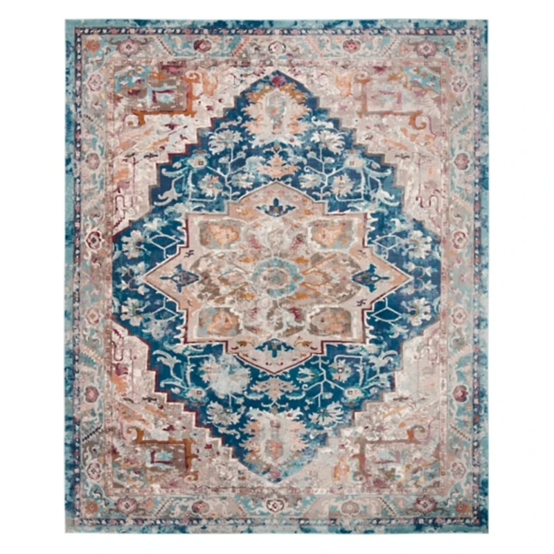 Blue and Tan Arkin Transitional Area Rug, 8x10