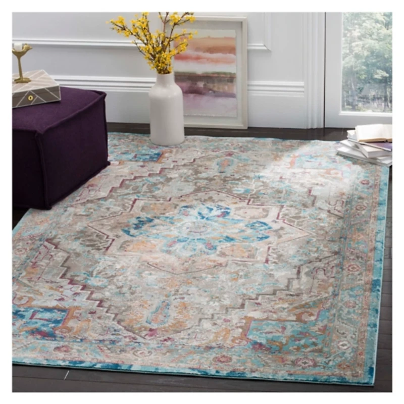 Blue and Beige Arkin Transitional Area Rug